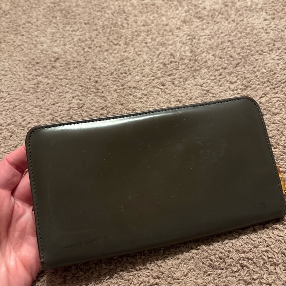 Vintage Gucci Bamboo Zip Around Wallet Brown Leather Long Wallet Made in Italy - Picture 6 of 15